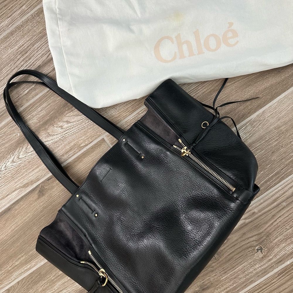 Chloe Black Leather Tote Bag - Picture 4 of 9